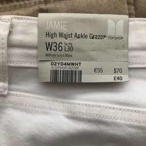 Topshop white denim Jamie jeans